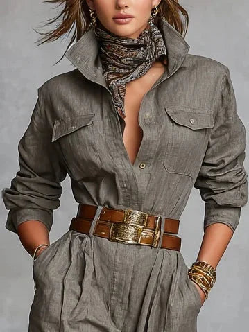 Megan | Jumpsuit van linnen en katoen